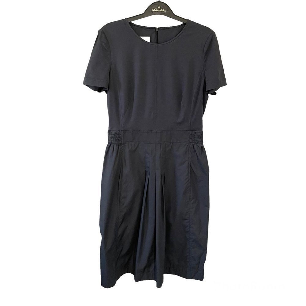 Akris Punto Short Sleeve Dress Elasticized Waist Gray 8